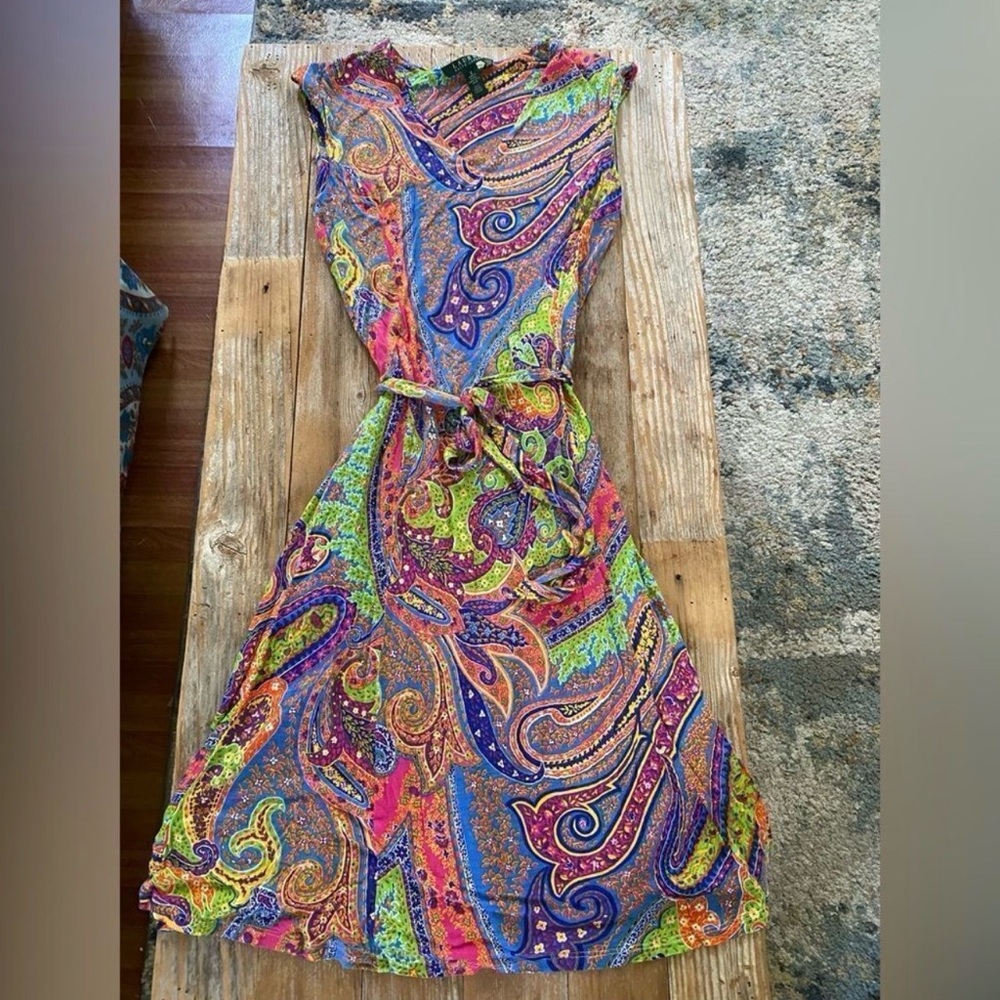 Lauren Ralph Lauren Boho Paisley Summer Dress S⁠ - Picture 3 of 9